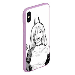 Чехол iPhone XS Max матовый Black and White Anime, цвет: 3D-сиреневый — фото 2