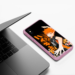 Чехол iPhone XS Max матовый ВОЛЕЙБОЛ!! HAIKYUU!!, цвет: 3D-розовый — фото 2