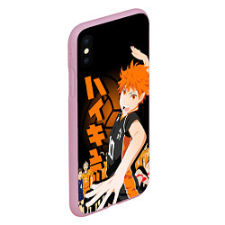 Чехол iPhone XS Max матовый ВОЛЕЙБОЛ!! HAIKYUU!!, цвет: 3D-розовый — фото 2