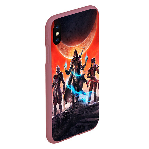 Чехол iPhone XS Max матовый THE ELDER SCROLLS / 3D-Малиновый – фото 2