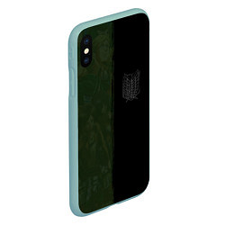 Чехол iPhone XS Max матовый Атака на титанов, цвет: 3D-мятный — фото 2