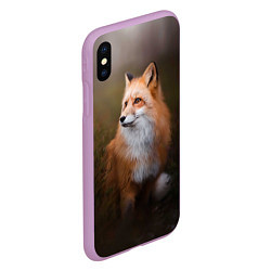 Чехол iPhone XS Max матовый Лиса-охотница, цвет: 3D-сиреневый — фото 2