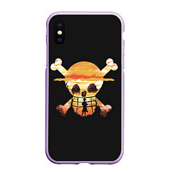 Чехол iPhone XS Max матовый One piece, цвет: 3D-сиреневый