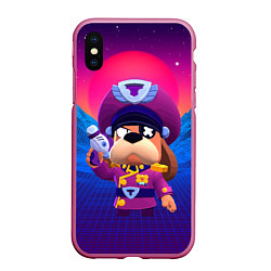 Чехол iPhone XS Max матовый Генерал Гавс brawl stars, цвет: 3D-малиновый