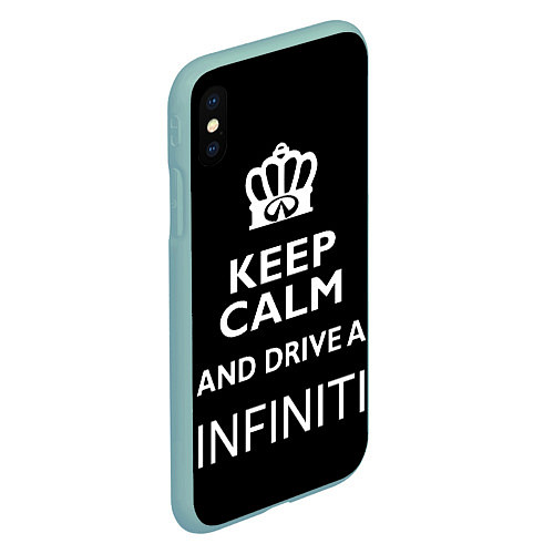 Чехол iPhone XS Max матовый Drive a INFINITI! / 3D-Мятный – фото 2