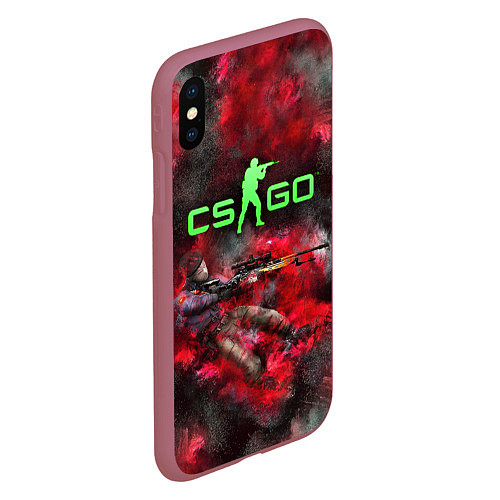 Чехол iPhone XS Max матовый CS GO Red heat / 3D-Малиновый – фото 2