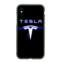 Чехол iPhone XS Max матовый TESLA