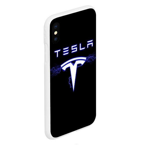 Чехол iPhone XS Max матовый TESLA / 3D-Белый – фото 2