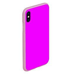 Чехол iPhone XS Max матовый Маджента без рисунка, цвет: 3D-розовый — фото 2