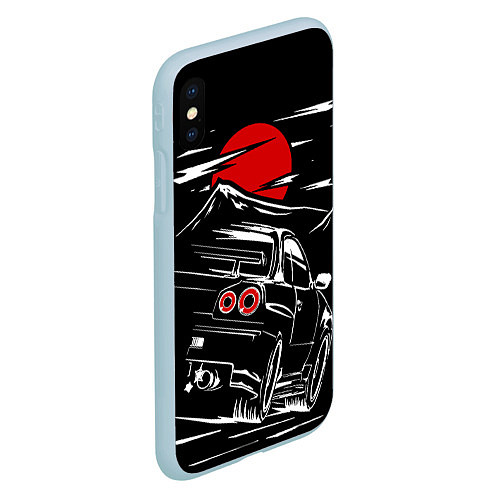 Чехол iPhone XS Max матовый Skyline R 34 R34 скайлайн / 3D-Голубой – фото 2