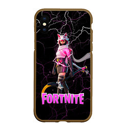 Чехол iPhone XS Max матовый Vi Fox Fortnite, цвет: 3D-коричневый