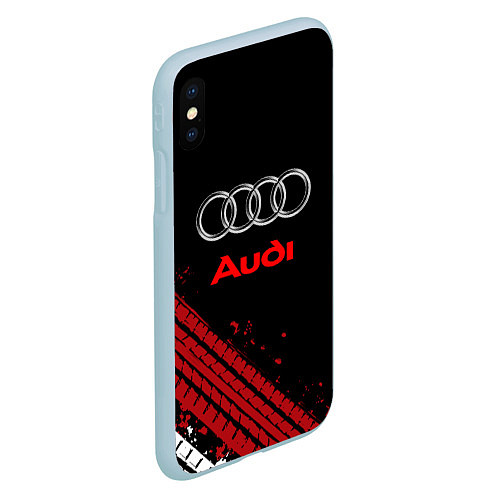 Чехол iPhone XS Max матовый AUDI / 3D-Голубой – фото 2