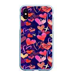 Чехол iPhone XS Max матовый Love, цвет: 3D-голубой
