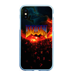 Чехол iPhone XS Max матовый DOOM MARS, цвет: 3D-голубой