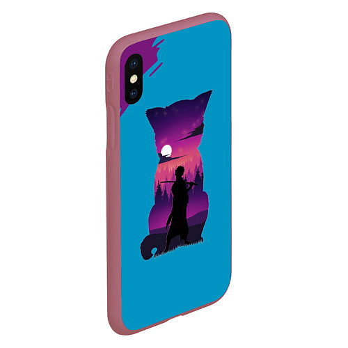 Чехол iPhone XS Max матовый Gintama Гинтама / 3D-Малиновый – фото 2