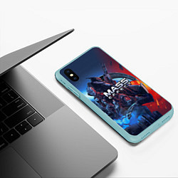 Чехол iPhone XS Max матовый Mass EFFECT Legendary ed, цвет: 3D-мятный — фото 2