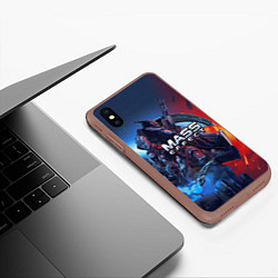 Чехол iPhone XS Max матовый Mass EFFECT Legendary ed, цвет: 3D-коричневый — фото 2