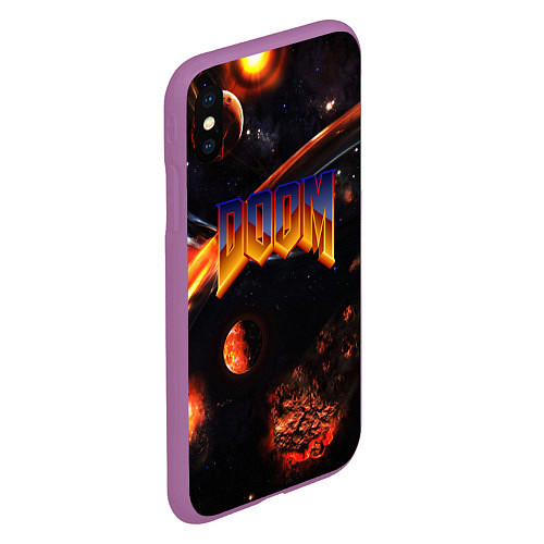 Чехол iPhone XS Max матовый DOOM ДУМ S / 3D-Фиолетовый – фото 2