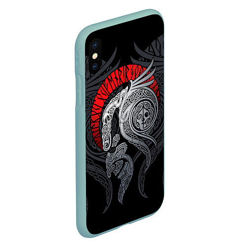 Чехол iPhone XS Max матовый Демон / 3D-Мятный – фото 2
