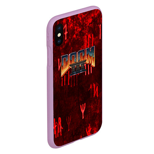 Чехол iPhone XS Max матовый DOOM 3 S / 3D-Сиреневый – фото 2