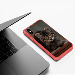 Чехол iPhone XS Max матовый Мой внутренний зверь, цвет: 3D-красный — фото 2