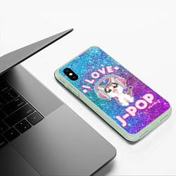 Чехол iPhone XS Max матовый I Love Cat Pop, цвет: 3D-салатовый — фото 2