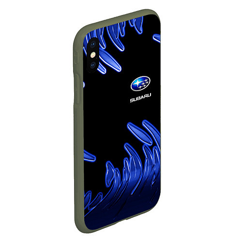 Чехол iPhone XS Max матовый Subaru / 3D-Темно-зеленый – фото 2