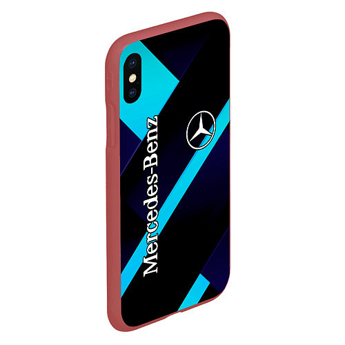 Чехол iPhone XS Max матовый Mercedes Benz / 3D-Красный – фото 2