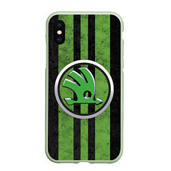 Чехол iPhone XS Max матовый Skoda Green Logo Z
