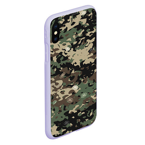 Чехол iPhone XS Max матовый Камуфляж Land Rover / 3D-Светло-сиреневый – фото 2