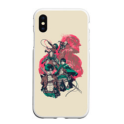 Чехол iPhone XS Max матовый Attack on titan Атака титан