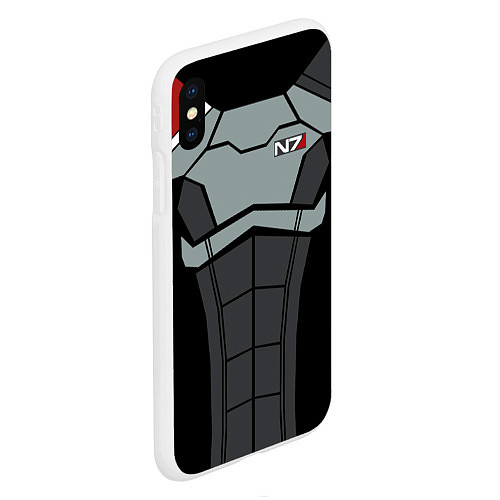 Чехол iPhone XS Max матовый КОСТЮМ N7 MASS EFFECT N7 М / 3D-Белый – фото 2