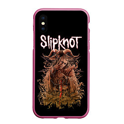 Чехол iPhone XS Max матовый SLIPKNOT, цвет: 3D-малиновый