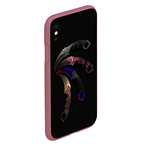 Чехол iPhone XS Max матовый CS Ножи / 3D-Малиновый – фото 2