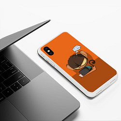 Чехол iPhone XS Max матовый Маленький Хакер, цвет: 3D-белый — фото 2