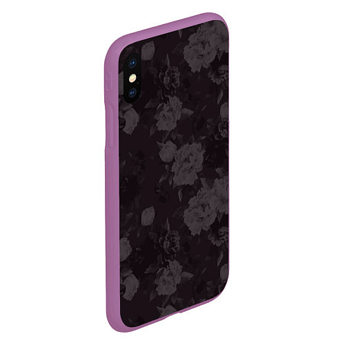 Чехол iPhone XS Max матовый Flowers girl низ / 3D-Фиолетовый – фото 2