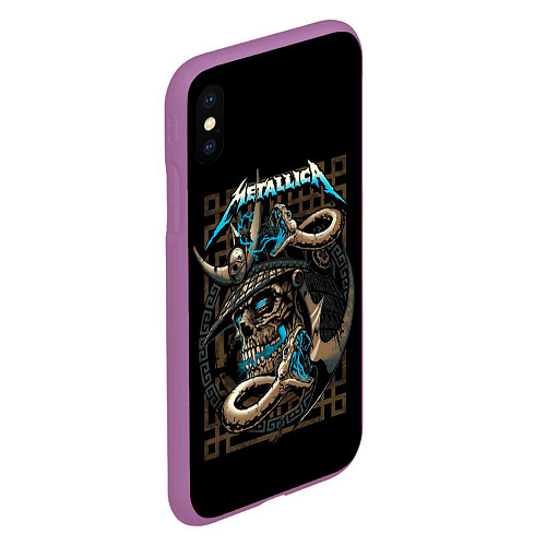 Чехол iPhone XS Max матовый METALLICA / 3D-Фиолетовый – фото 2