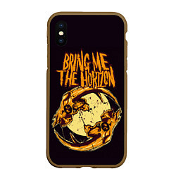 Чехол iPhone XS Max матовый BRING ME THE HORIZON, цвет: 3D-коричневый