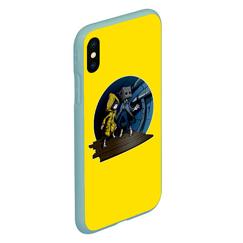 Чехол iPhone XS Max матовый Little nightmares 2 Yelow / 3D-Мятный – фото 2