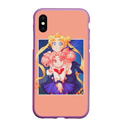 Чехол iPhone XS Max матовый Sailor Moon Сейлор Мун, цвет: 3D-фиолетовый