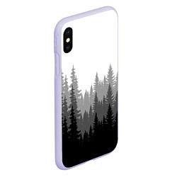 Чехол iPhone XS Max матовый Темный Лес, цвет: 3D-светло-сиреневый — фото 2