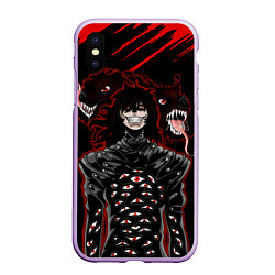 Чехол iPhone XS Max матовый Hellsing Хеллсинг, цвет: 3D-сиреневый