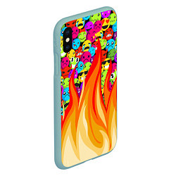 Чехол iPhone XS Max матовый SLAVA MARLOW - Смайлики, цвет: 3D-мятный — фото 2