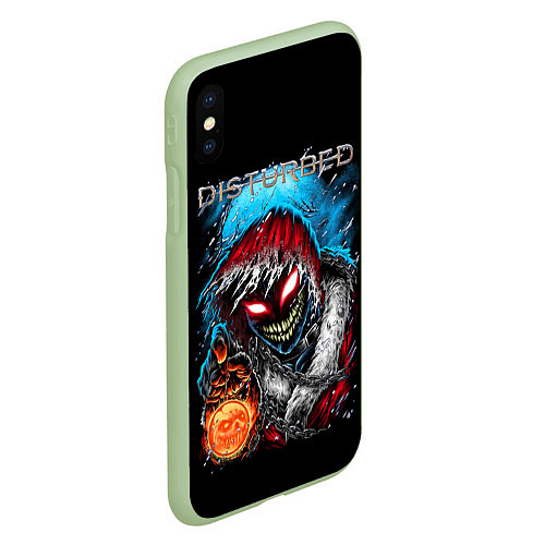 Чехол iPhone XS Max матовый Disturbed / 3D-Салатовый – фото 2