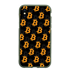 Чехол iPhone XS Max матовый БИТКОИН BITCOIN, цвет: 3D-темно-зеленый