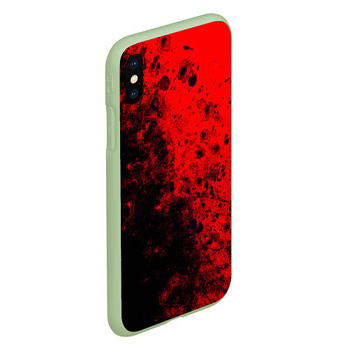 Чехол iPhone XS Max матовый Пятна Крови / 3D-Салатовый – фото 2