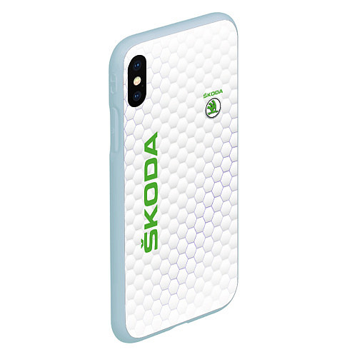 Чехол iPhone XS Max матовый SKODA / 3D-Голубой – фото 2