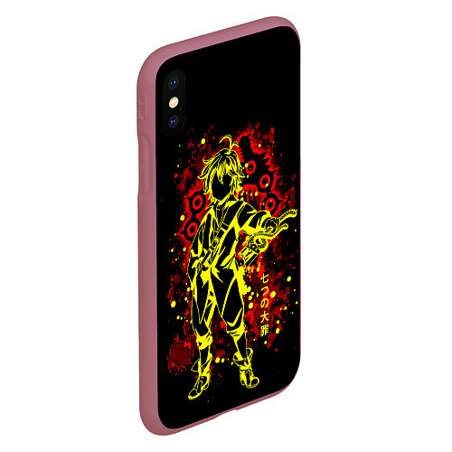 Чехол iPhone XS Max матовый Семь смертных грехов / 3D-Малиновый – фото 2