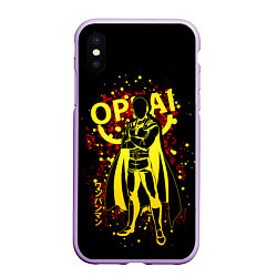 Чехол iPhone XS Max матовый One-Punch Man, цвет: 3D-сиреневый