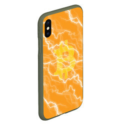 Чехол iPhone XS Max матовый Bitcoin, цвет: 3D-темно-зеленый — фото 2